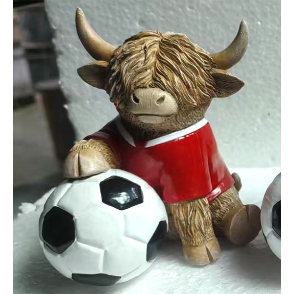 HIGHLAND COW FOOTBALL RED