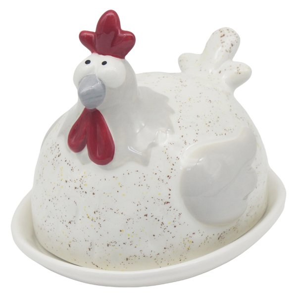 HAPPY HENS BUTTER DISH