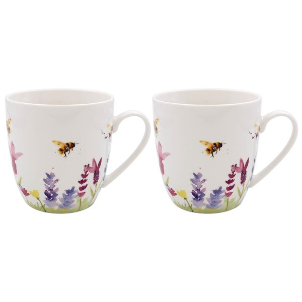 LAVENDER & BEES MUGS SET OF 2