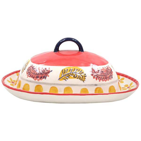 HAND PAINTED BUTTER DISH