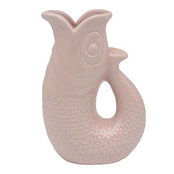 FISH JUG/VASE PINK 26CM