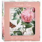 REDOUTE ROSE COASTERS SET 4