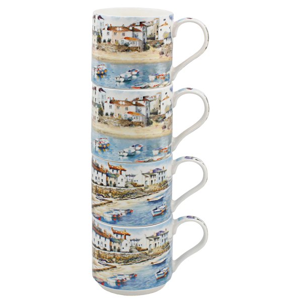 HARBOUR TOWN STACKING MUGS S4