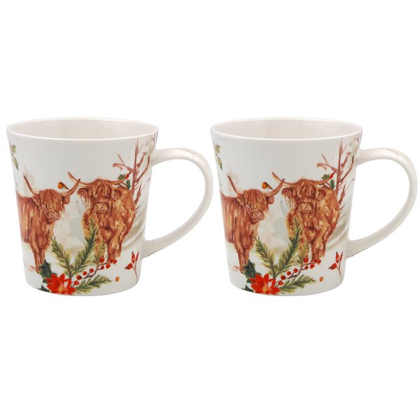 HIGHLAND COW MUGS 2 SET
