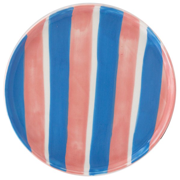 STRIPES PLATE BLUE & PINK