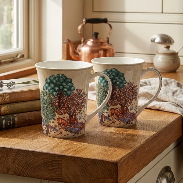 WOODLAND TAPESTRY MUGS S2