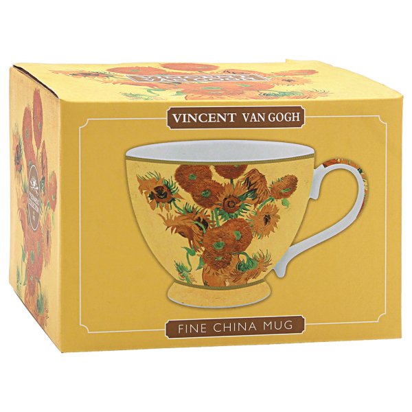 VAN GOGH SUNFLOWERS FOOTED MUG
