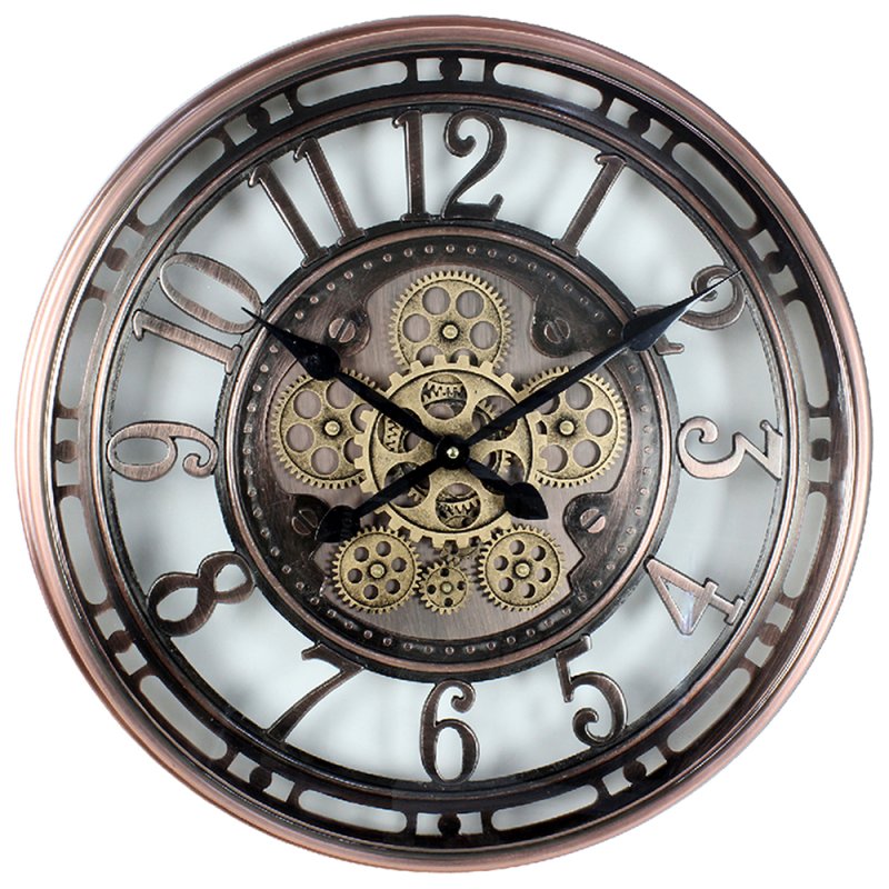 BRONZE MOVING COG CLOCK 54CM Lesser & Pavey