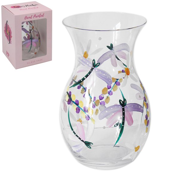 DRAGONFLIES & DAISIES VASE