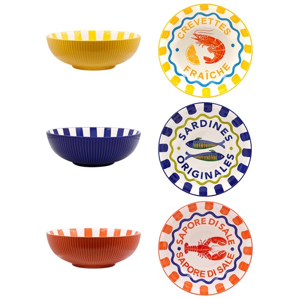 FRUITS DE MER BOWL 9.5" 3ASST FRUITS DE MER BOWL 9.5" 3ASST