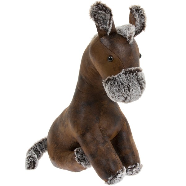 FAUX LEATHER HORSE DOORSTOP