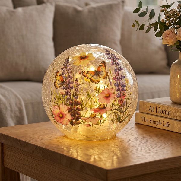 BUTTERFLIES LED GLASS GLOBE