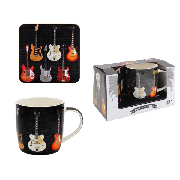GUITAR MUG AND COASTER