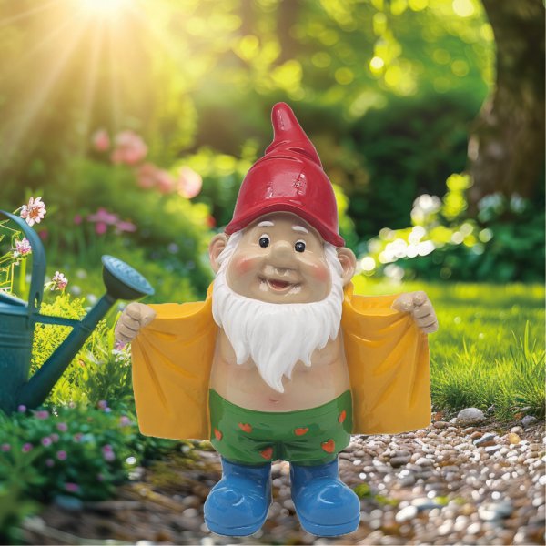 NAUGHTY GNOME WITH COAT 9"
