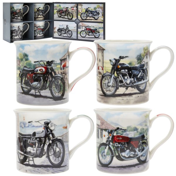 CLASSIC MOTORBIKES MUG SET 4
