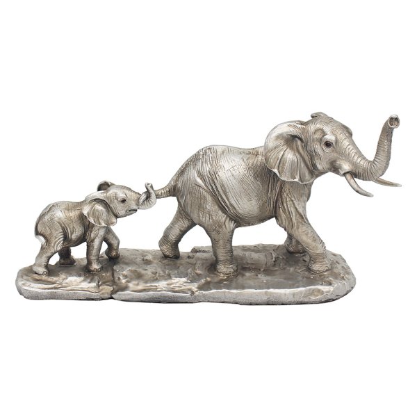 SILVER ELEPHANT AND CALF