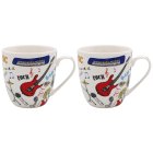 LOVE MUSIC MUGS SETOF  2