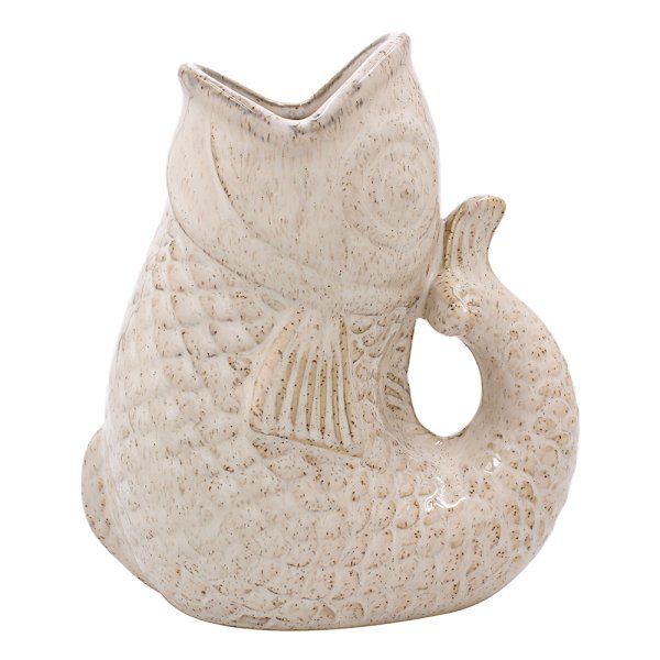FISH JUG/VASE CREAM 17CM