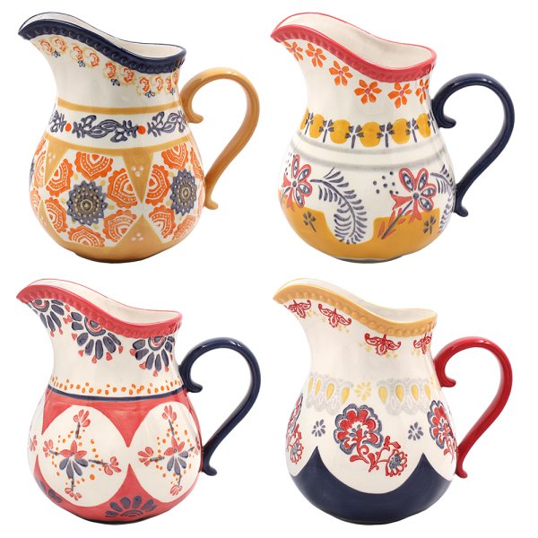 HAND PAINTED JUG 4 ASST