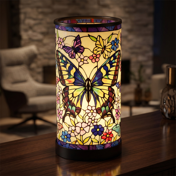 STAINED GLASS LAMP BUTTERFLY