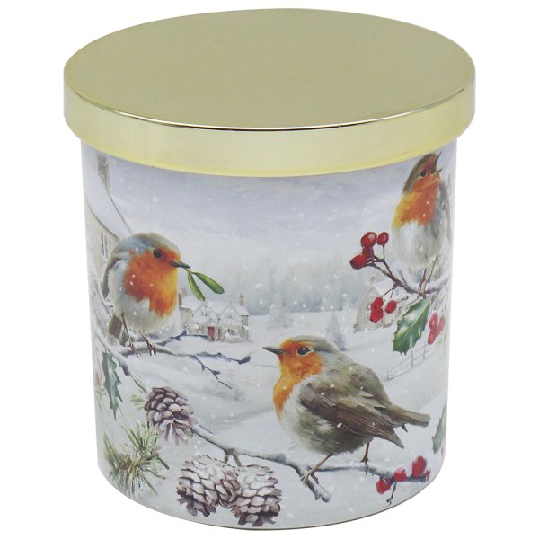 CHRISTMAS ROBINS CANDLE