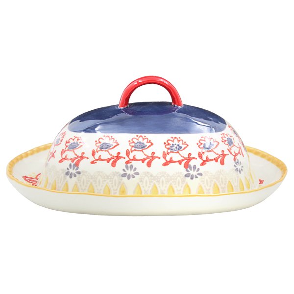 HAND PAINTED BUTTER DISH