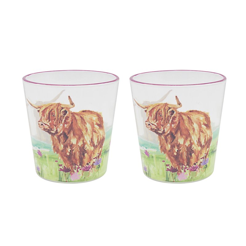 HIGHLAND COW GLASSES SET 2