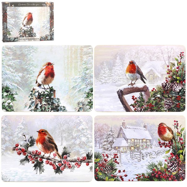 ROBINS PLACEMATS SET 4 ASST