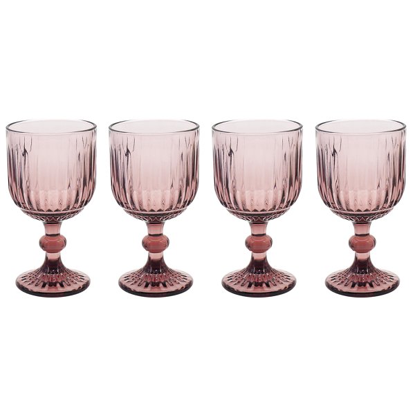 PINK WINE GLASS SET 4