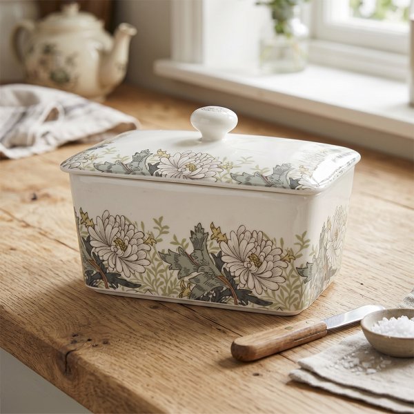 CHRYSANTHEMUM BUTTER DISH
