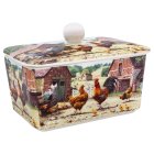 COCKEREL & HEN BUTTER DISH