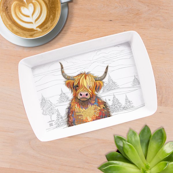 CAMERON HIGHLAND COW TRAY SML