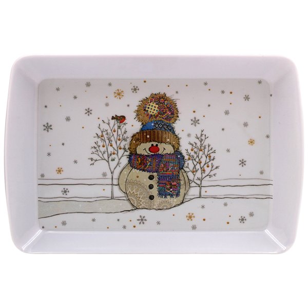 BUG ART SNOWMAN TRAY SMALL