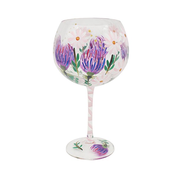 THISTLE & DAISIES GIN GLASS
