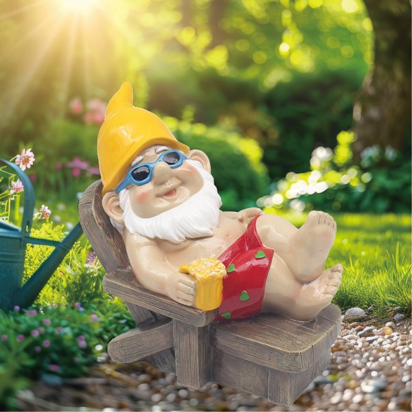 NAUGHTY GNOME SUNBATHER 8"