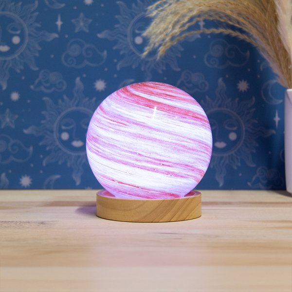 COSMIC PLANET LAMP PINK & BRN