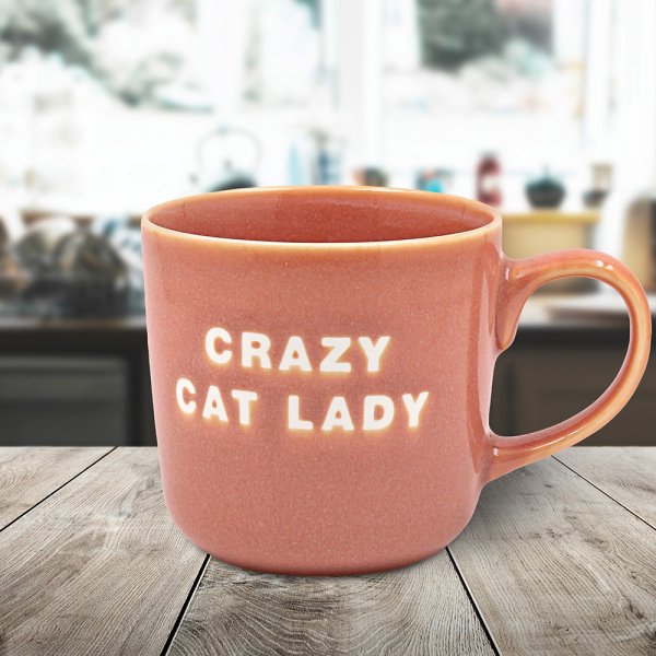 CRAZY CAT LADY MUG -PINK