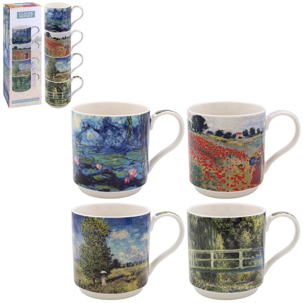 CLAUDE MONET STACK MUGS SET 4