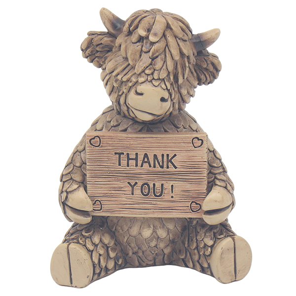 HUGHIE HIGHLAND COW THANK YOU