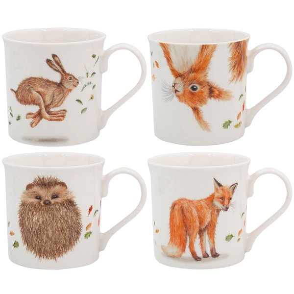WILDLIFE MUGS SET 4