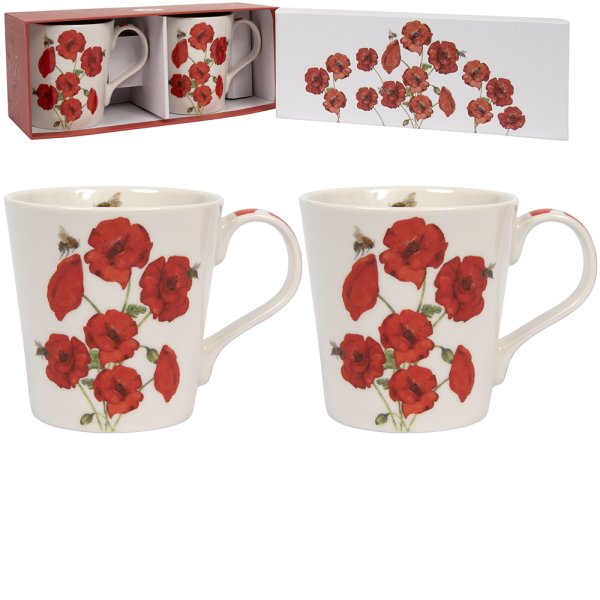 BEETANICAL POPPY MUGS SET OF 2