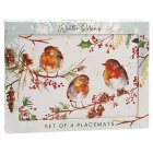 WINTER ROBINS PLACEMATS SET 4