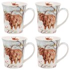 HIGHLAND COW MUGS SET OF 4