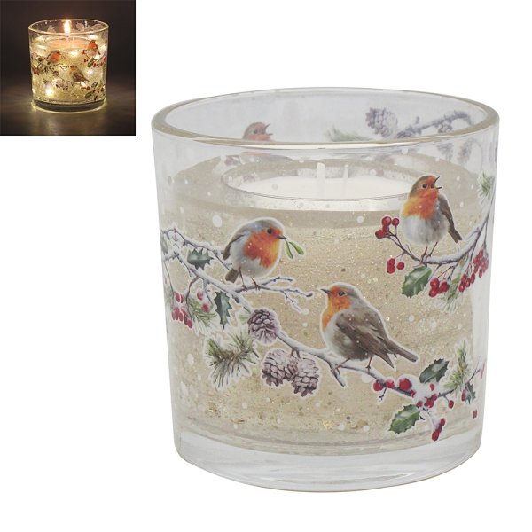 CHRISTMAS ROBIN LED GEL CANDLE