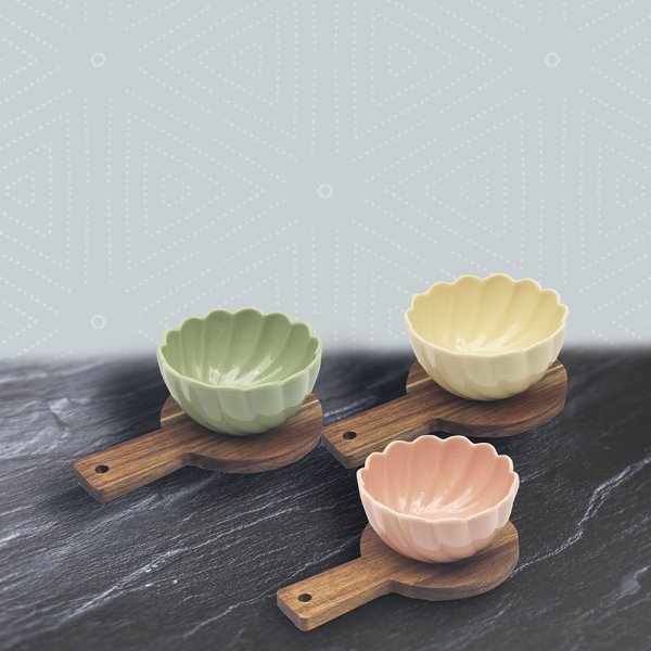 SNACK BOWLS WOODEN TRAY