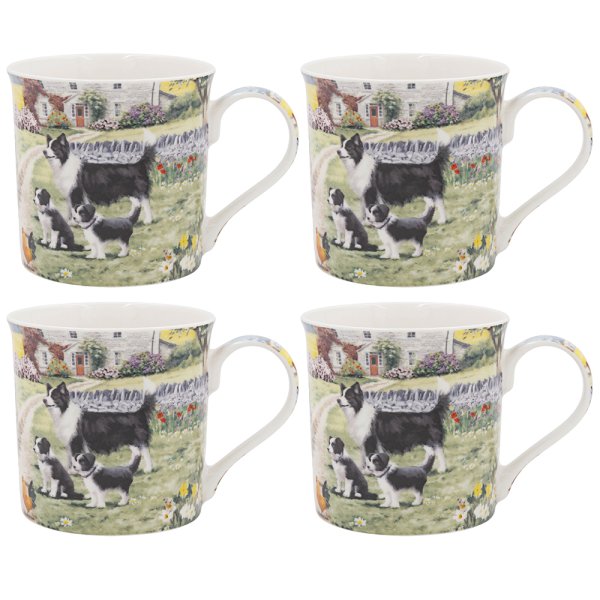 COLLIE & SHEEP MUGS S/4