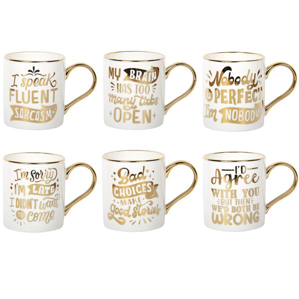 GOLD EDITION 6 DESIGNS MUGS