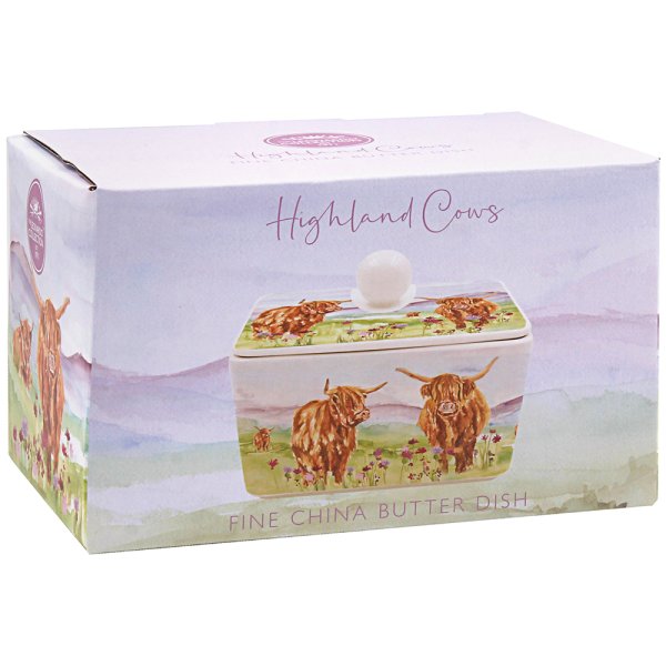 HIGHLAND COW BUTTER DISH