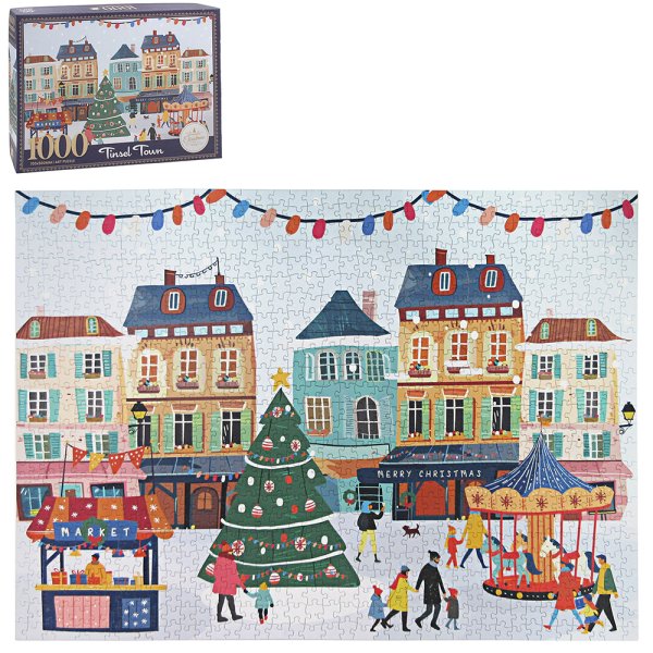 XMAS RED TINSEL WOODEN PUZZLE