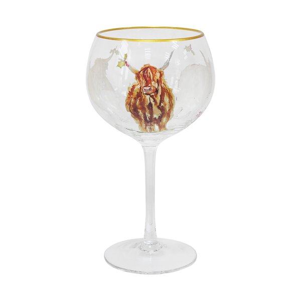 HIGHLAND COW GIN GLASS